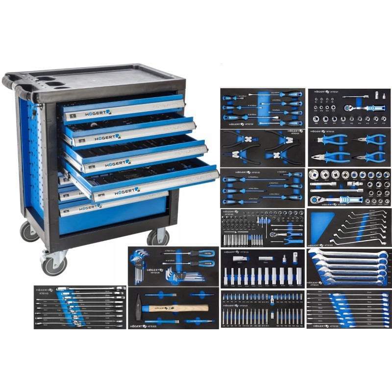 Wózek narzędziowy szafka z narzędziami 252 el hogert