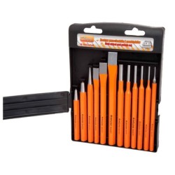 Set of chisels, punches and pointers 12 elements.