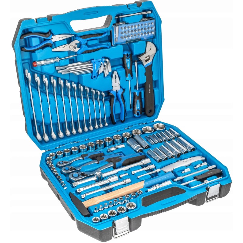 Hogert zestaw nasadki bity klucze nasadowe 131 szt w walizce