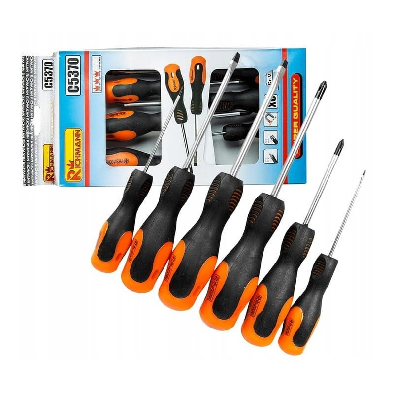 Wkrętaki płasko-krzyżowe 6 szt. richmann c5370