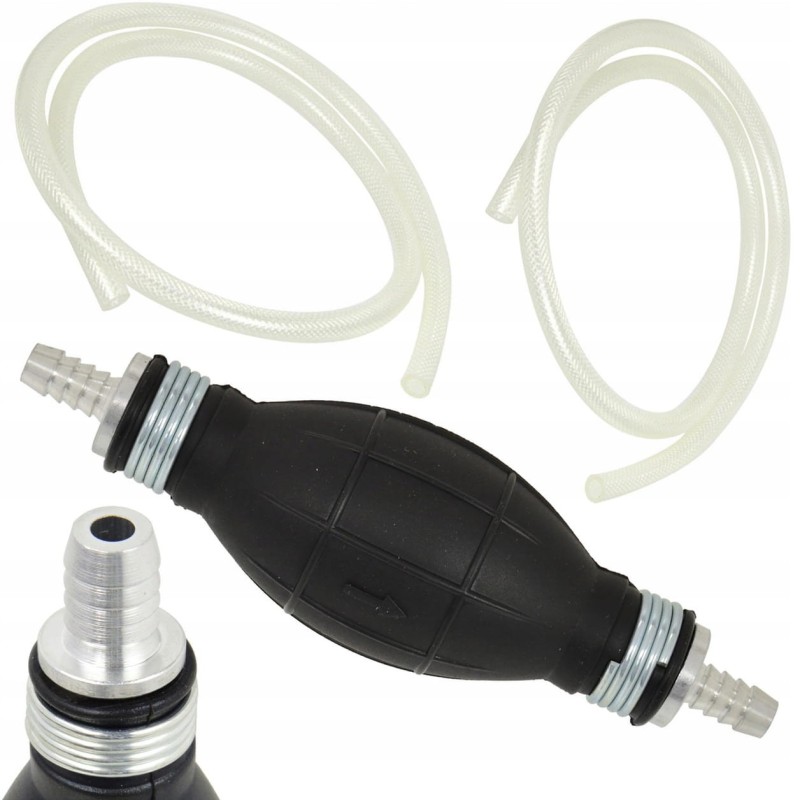 Ręczna pompka do paliwa 8mm wężyki 2x1m gruszka