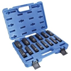 Nasadki udarowe 12-kąt. gear lock 1/2'' - kpl 14 sztuk