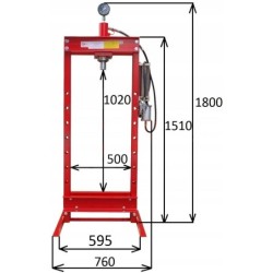Prasa 20t - hydrauliczno pneumatyczna manometr