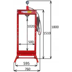 Prasa 20t - hydrauliczno pneumatyczna manometr