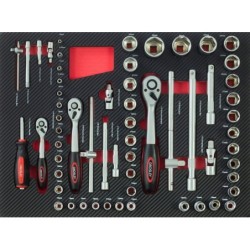 Wózek narzędziowy z 6 szufladami z wyposażeniem 156 narzędzi