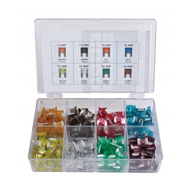 Bezpieczniki samochodowe mikro 200 sztuk a-tc517