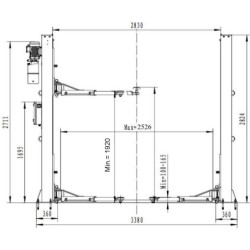Podnośnik dwukolumnowy 4t automat łapy 145cm 380v