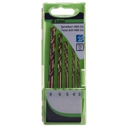Zestaw wierteł krętych kobaltowych 5sztuk 3-8mm luna
