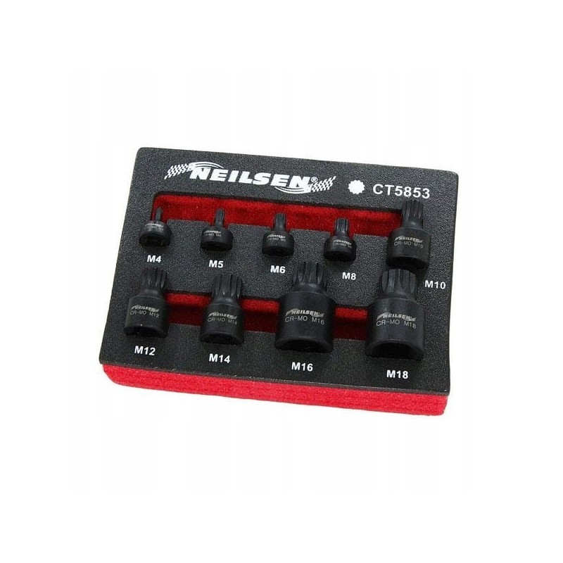 Klucze spline xzn m4-m18 udarowe krótkie neilsen