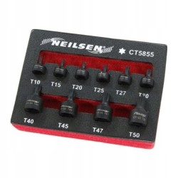 Klucze torx t10-t50 udarowe krótkie 1/4 3/8'