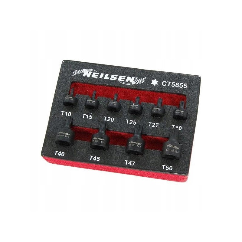 Klucze torx t10-t50 udarowe krótkie 1 4 3 8