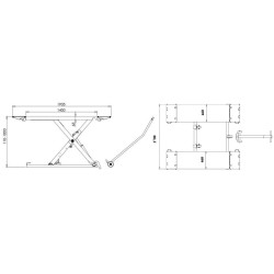 Podnośnik nożycowy mobilny z najazdami 3t 100cm