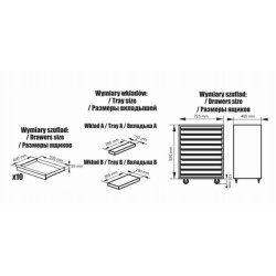 Szafka narzędziowa wózek pusty 10 szuflad corona