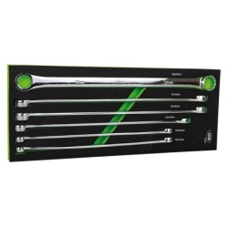 Klucze oczkowe proste, długie 10-24 mm 6szt w piance do wózka