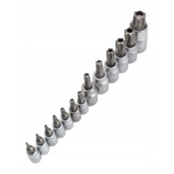 Klucze nasadowe nasadki torx t8-t70 z otworem zestaw