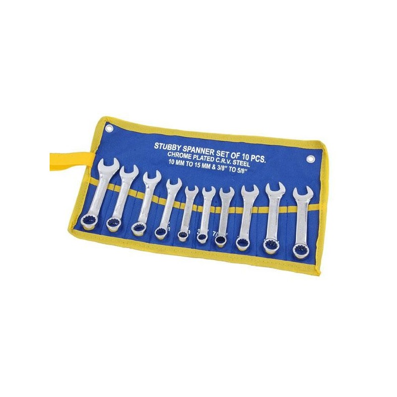 Klucze płasko oczkowe krótkie metryczne calowe 10-15mm 3 8-5 8