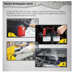 Generator dymu tester szczelności silnika rur węży