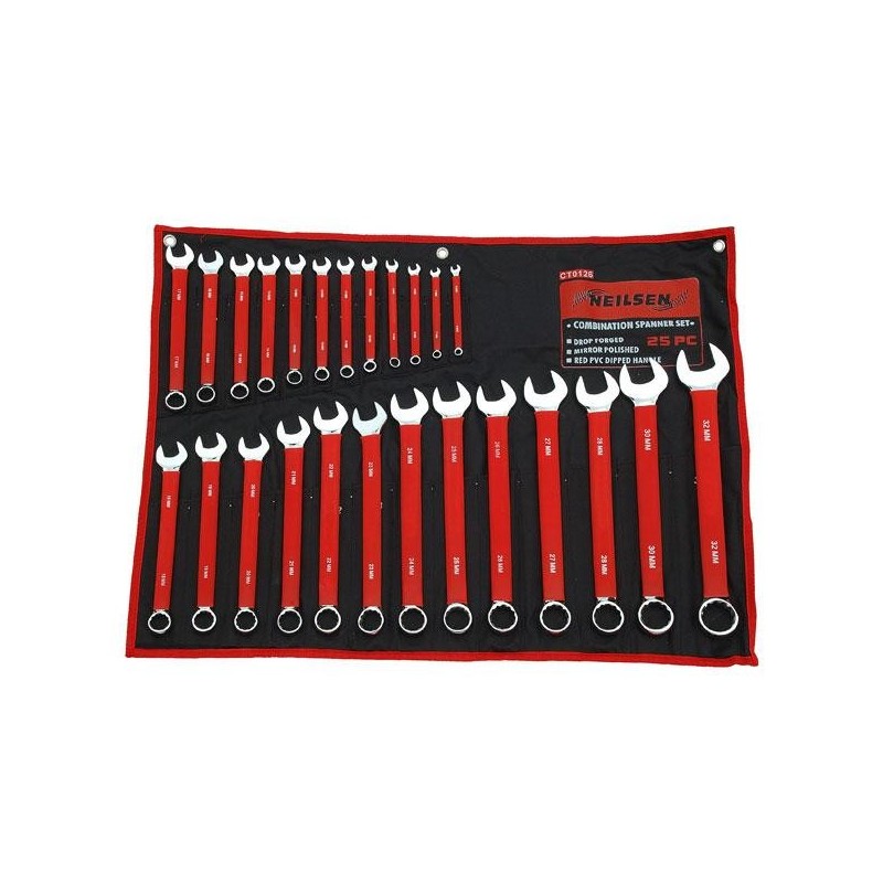 Zestaw kluczy klucze płasko oczkowe z ciepłą rączką 6-32mm 25 szt.