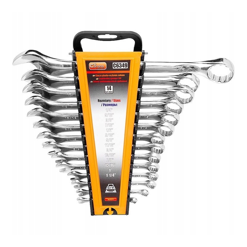 Klucze płasko oczkowe calowe 1 4-1-1 4 14 el