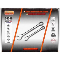 Klucze płasko oczkowe calowe 1/4-1-1/4 14 el