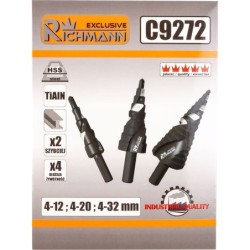 Rozwiertak do metalu wiertło stopniowe 4-32mm 3szt