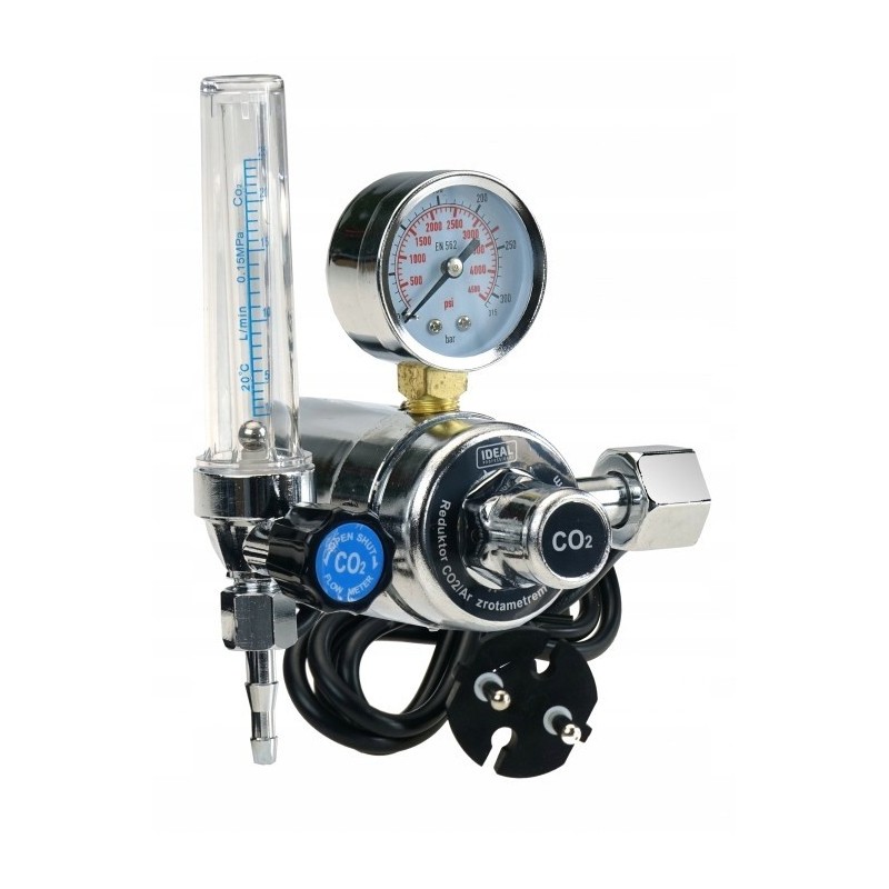 Reduktor co2 ar z rotametrem i podgrzewaczem