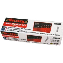 Zestaw kluczy oczkowych giętych odgiętych 6-32mm