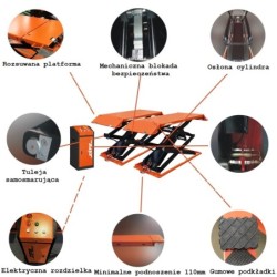 Podnośnik samochodowy nożycowy nadposadzkowy 3t 183cm