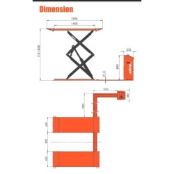 Podnośnik samochodowy nożycowy nadposadzkowy 3t 183cm