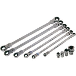 Zestaw kluczy płasko oczkowych na przegubie