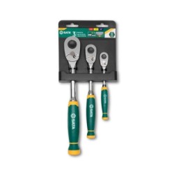 Zestaw 3 grzechotek szybkomocujących sata 1/4",3/8",1/2" 72-zęby