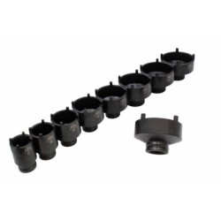 Zestaw nasadek do nakrętek rowkowych 9 el.