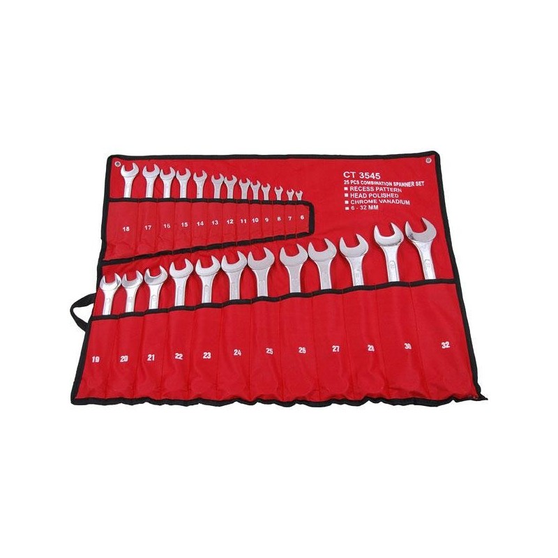 Klucze płasko oczkowe zestaw kluczy płasko oczkowych 6-32mm 25el