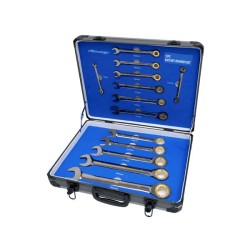 Zestaw kluczy płasko oczkowych z grzechotką 8-32