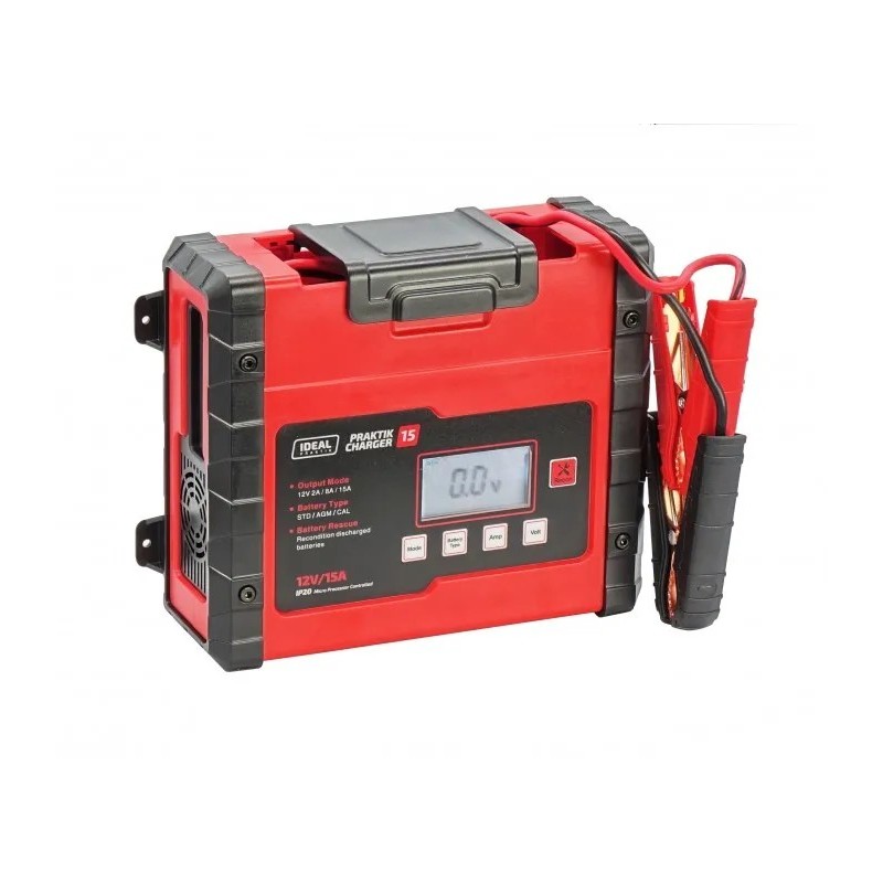 Prostownik automatyczny ideal praktik charger 15a lcd 12v