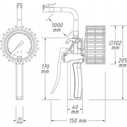 Hazet pistolet do pompowania z manometrem