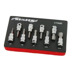 Sada bitov nástrčné kľúče 3/8 pin hex h3-h14