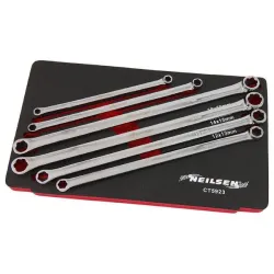 Set of long ring spanners broken nuts 8-19mm neilsen