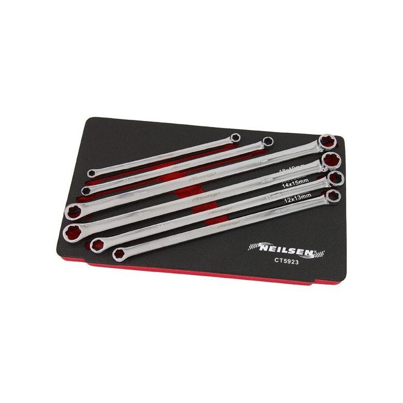 Zestaw długich kluczy oczkowych uszkodzonych śrub nakrętek 8-19mm neilsen