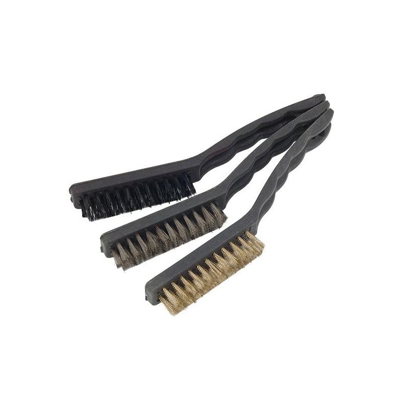 Zestaw szczotek drucianych nylon mosiądz stal 3el