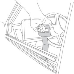 Uchwyt do demontażu uszczelek opuszczanych okien samochodowych neilsen