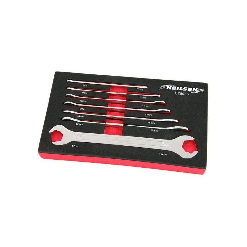 Klucze płaskie super cienkie 6-19mm z funkcją grzechotki 7 el. neilsen