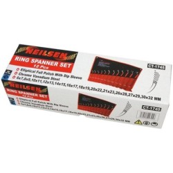 Klucze oczkowe odgięte zestaw 6-32 mm 12szt. gięte