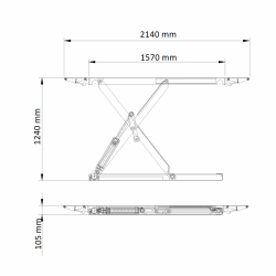 Profesjonalny podnośnik nożycowy 4T z najazdami stabilny normet 230v