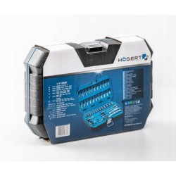 Hogert zestaw kluczy nasadowych 1/4" nasadki bity klucze nasadowe 46 szt w walizce