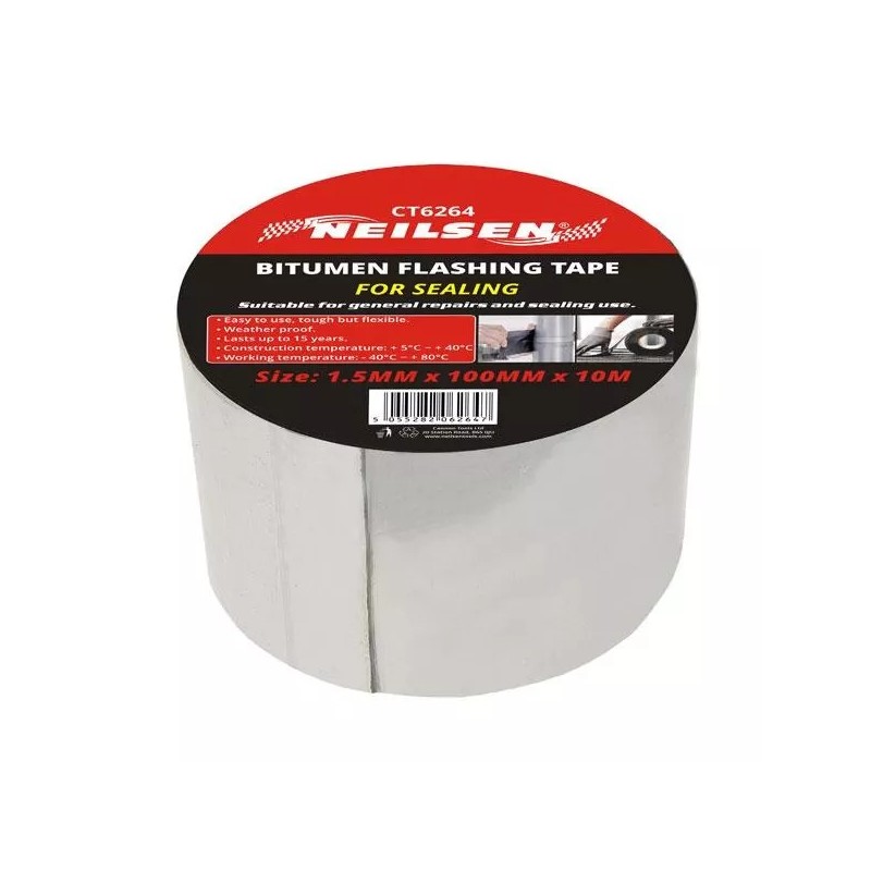 Taśma dekarska bitumiczna uszczelniająca srebrna 100mm x 10m neilsen
