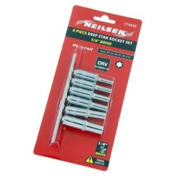 Klucze nasadki torx długie e4-e10 1/4 zestaw kluczy torxe neilsen