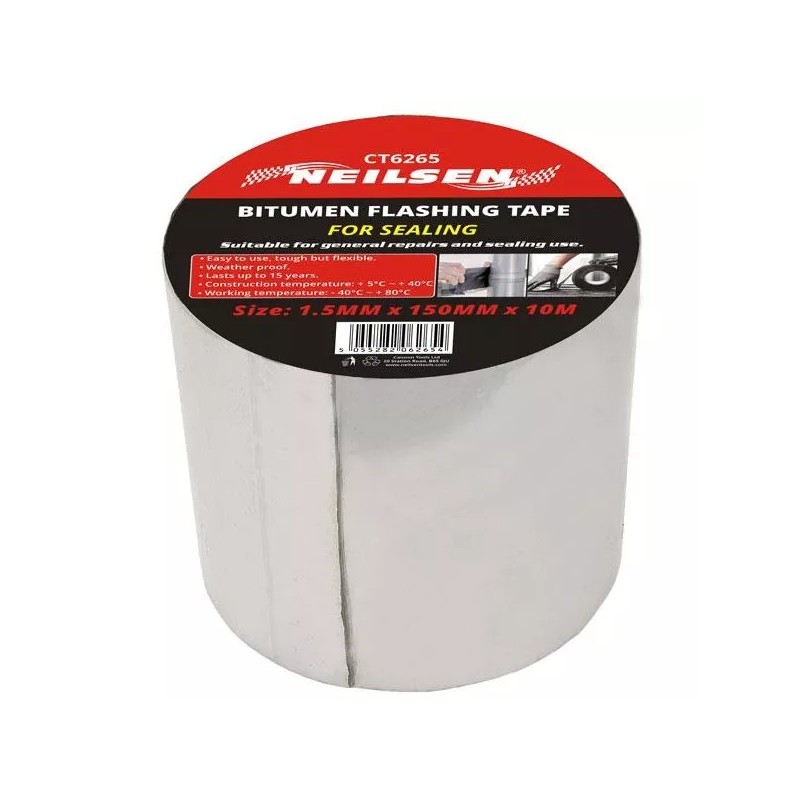 Taśma dekarska bitumiczna uszczelniająca srebrna 150mm x 10m neilsen