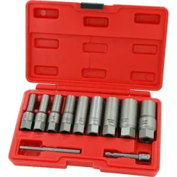 Set of sockets spanners damaged damaged bolts long