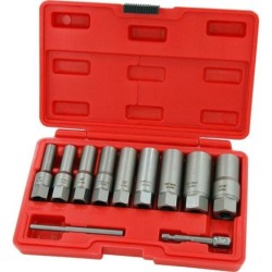 Zestaw nasadek kluczy obrobionych uszkodzonych zniszczonych śrub długie